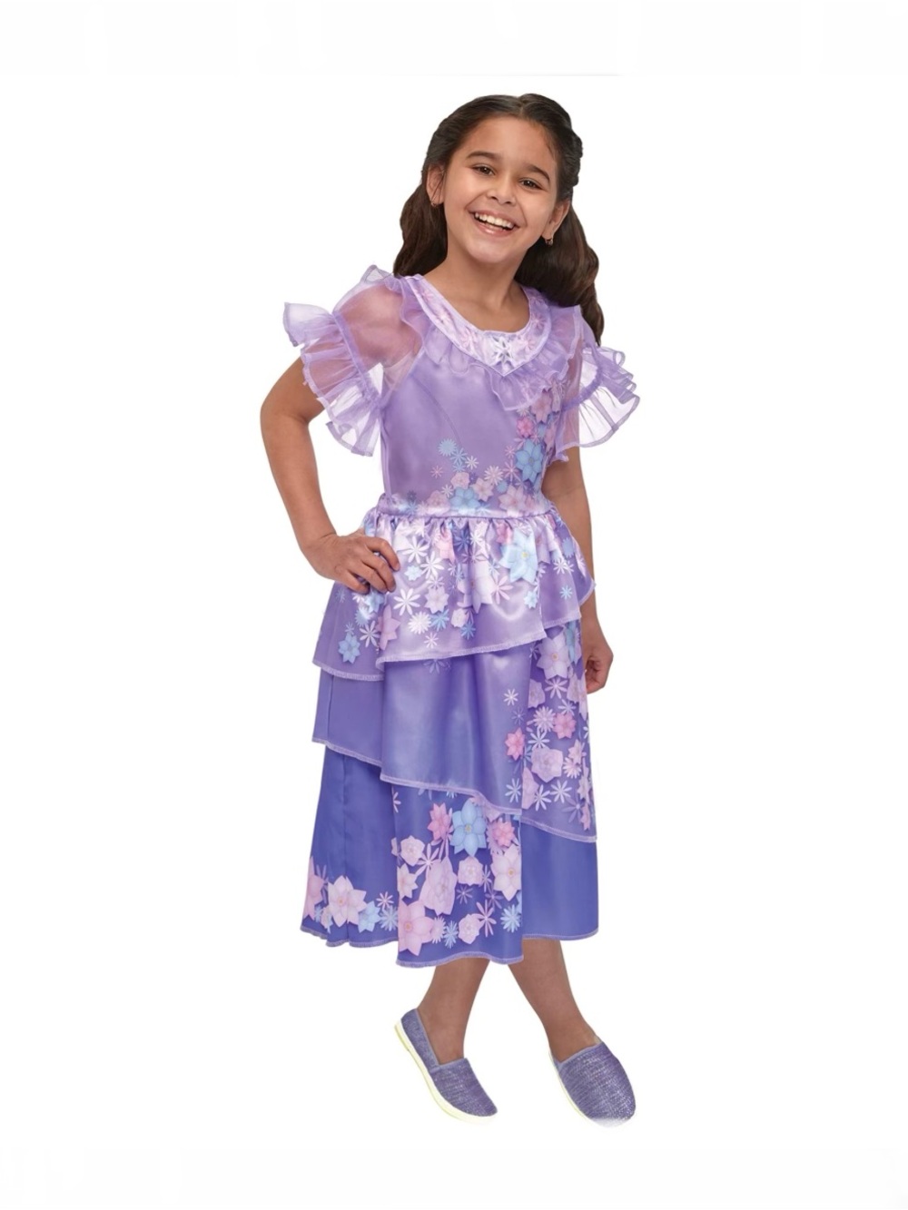 Disney Encanto Lavender Floral Tiered Girls' Costume Dress